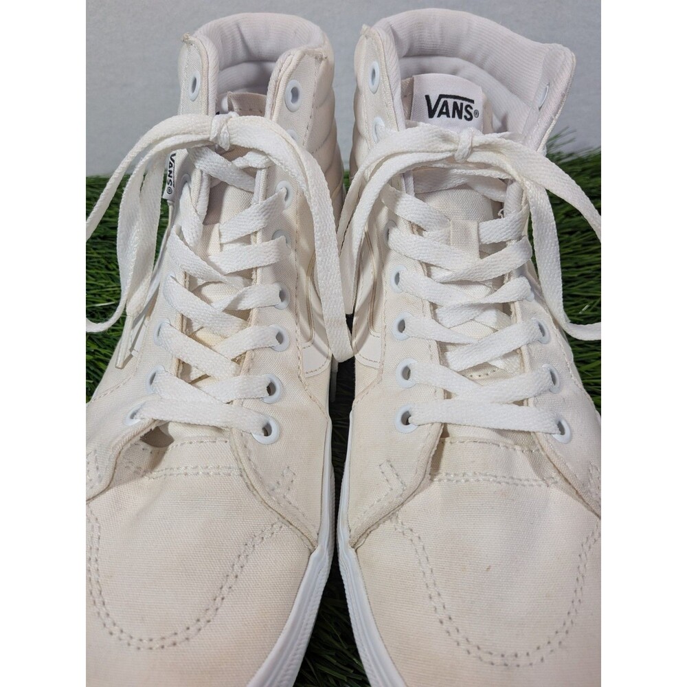 Vans Sk8-Hi Shoes Womens Size 9 White Skate High Top Sneakers Canvas Athletic - Picture 8 of 16